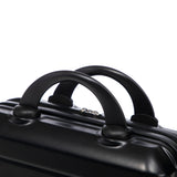 Black 2PC Luggage ABS Spinner Wheel Set with Combination Lock - 14" & 20" Cosmetic Case (Black)
