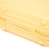 Yellow 2PC Luggage ABS Spinner Wheel Set with Combination Lock - 14" & 20" Cosmetic Case (Yellow)