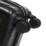 Black 2PC Luggage ABS Spinner Wheel Set with Combination Lock - 14" & 20" Cosmetic Case (Black)