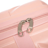 Pink 2PC Luggage ABS Spinner Wheel Set with Combination Lock - 14" & 20" Cosmetic Case (Pink)