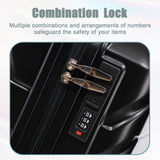 Black 2PC Luggage ABS Spinner Wheel Set with Combination Lock - 14" & 20" Cosmetic Case (Black)