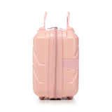 Pink 2PC Luggage ABS Spinner Wheel Set with Combination Lock - 14" & 20" Cosmetic Case (Pink)