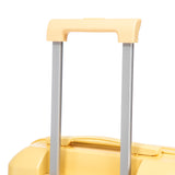 Yellow 2PC Luggage ABS Spinner Wheel Set with Combination Lock - 14" & 20" Cosmetic Case (Yellow)