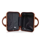 Beige 2PC Luggage ABS Spinner Wheel Set with Combination Lock - 14" & 20" Cosmetic Case (Beige)
