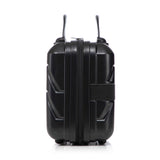 Black 2PC Luggage ABS Spinner Wheel Set with Combination Lock - 14" & 20" Cosmetic Case (Black)