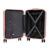 Pink 2PC Luggage ABS Spinner Wheel Set with Combination Lock - 14" & 20" Cosmetic Case (Pink)