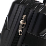 Black 2PC Luggage ABS Spinner Wheel Set with Combination Lock - 14" & 20" Cosmetic Case (Black)