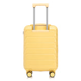 Yellow 2PC Luggage ABS Spinner Wheel Set with Combination Lock - 14" & 20" Cosmetic Case (Yellow)