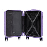 Blue Purple 2PC Luggage ABS Spinner Wheel Set with Combination Lock - 14" & 20" Cosmetic Case (Blue Purple)