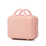 Pink 2PC Luggage ABS Spinner Wheel Set with Combination Lock - 14" & 20" Cosmetic Case (Pink)