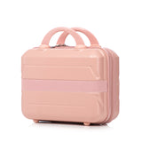 Pink 2PC Luggage ABS Spinner Wheel Set with Combination Lock - 14" & 20" Cosmetic Case (Pink)