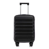 Black 2PC Luggage ABS Spinner Wheel Set with Combination Lock - 14" & 20" Cosmetic Case (Black)