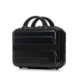 Black 2PC Luggage ABS Spinner Wheel Set with Combination Lock - 14" & 20" Cosmetic Case (Black)