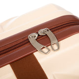 Beige 2PC Luggage ABS Spinner Wheel Set with Combination Lock - 14" & 20" Cosmetic Case (Beige)