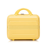 Yellow 2PC Luggage ABS Spinner Wheel Set with Combination Lock - 14" & 20" Cosmetic Case (Yellow)