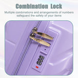Blue Purple 2PC Luggage ABS Spinner Wheel Set with Combination Lock - 14" & 20" Cosmetic Case (Blue Purple)