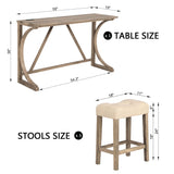 Bar Table Set Power Outlet Sofa Bar Table W Stools Couch Table W 3 Padded Stools W1998P193823 - FREE SHIPPING!