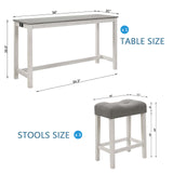 New Bar Table White & Grey Set Island Table Power Outlet Sofa Bar Table W Stools W1998P324488 - FREE SHIPPING!