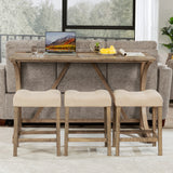 Bar Table Set Power Outlet Sofa Bar Table W Stools Couch Table W 3 Padded Stools W1998P193823 - FREE SHIPPING!