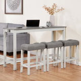 New Bar Table White & Grey Set Island Table Power Outlet Sofa Bar Table W Stools W1998P324488 - FREE SHIPPING!