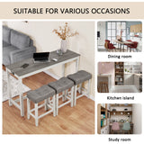 New Bar Table White & Grey Set Island Table Power Outlet Sofa Bar Table W Stools W1998P324488 - FREE SHIPPING!
