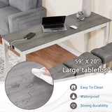 New Bar Table White & Grey Set Island Table Power Outlet Sofa Bar Table W Stools W1998P324488 - FREE SHIPPING!