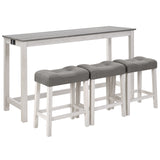 New Bar Table White & Grey Set Island Table Power Outlet Sofa Bar Table W Stools W1998P324488 - FREE SHIPPING!