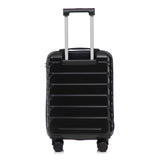 Black 2PC Luggage ABS Spinner Wheel Set with Combination Lock - 14" & 20" Cosmetic Case (Black)