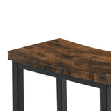 Brown 59 inch bar table, dining table, sofa table with power socket and LED light, 3 saddle stools, 4-piece bar table and chairs set for living room, dining room and kitchen,W2972P313231 - FREE SHIPPING!