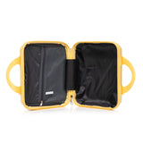 Yellow 2PC Luggage ABS Spinner Wheel Set with Combination Lock - 14" & 20" Cosmetic Case (Yellow)