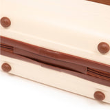 Beige 2PC Luggage ABS Spinner Wheel Set with Combination Lock - 14" & 20" Cosmetic Case (Beige)