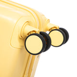 Yellow 2PC Luggage ABS Spinner Wheel Set with Combination Lock - 14" & 20" Cosmetic Case (Yellow)