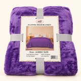 King Size Plush Fleece Bed Blanket Purple Color Soft Cozy Jumbo Size 89x78 inches - FREE SHIPPING