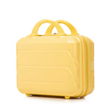Yellow 2PC Luggage ABS Spinner Wheel Set with Combination Lock - 14" & 20" Cosmetic Case (Yellow)