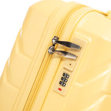 Yellow 2PC Luggage ABS Spinner Wheel Set with Combination Lock - 14" & 20" Cosmetic Case (Yellow)