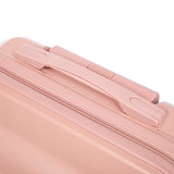 Pink 2PC Luggage ABS Spinner Wheel Set with Combination Lock - 14" & 20" Cosmetic Case (Pink)