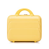 Yellow 2PC Luggage ABS Spinner Wheel Set with Combination Lock - 14" & 20" Cosmetic Case (Yellow)