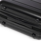 Black 2PC Luggage ABS Spinner Wheel Set with Combination Lock - 14" & 20" Cosmetic Case (Black)