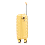 Yellow 2PC Luggage ABS Spinner Wheel Set with Combination Lock - 14" & 20" Cosmetic Case (Yellow)