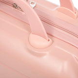 Pink 2PC Luggage ABS Spinner Wheel Set with Combination Lock - 14" & 20" Cosmetic Case (Pink)