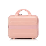 Pink 2PC Luggage ABS Spinner Wheel Set with Combination Lock - 14" & 20" Cosmetic Case (Pink)