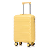 Yellow 2PC Luggage ABS Spinner Wheel Set with Combination Lock - 14" & 20" Cosmetic Case (Yellow)