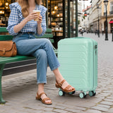 Mint Green 2PC Luggage ABS Spinner Wheel Set with Combination Lock - 14" & 20" Cosmetic Case (Mint Green)