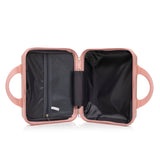 Pink 2PC Luggage ABS Spinner Wheel Set with Combination Lock - 14" & 20" Cosmetic Case (Pink)
