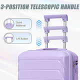 Blue Purple 2PC Luggage ABS Spinner Wheel Set with Combination Lock - 14" & 20" Cosmetic Case (Blue Purple)