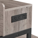 Bronze 59 inch bar table, dining table, sofa table with power socket and LED light, 3 saddle stools, 4-piece bar table and chairs set for living room, dining room and kitchen,W2972P313230 - FREE SHIPPING!