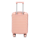 Pink 2PC Luggage ABS Spinner Wheel Set with Combination Lock - 14" & 20" Cosmetic Case (Pink)