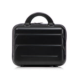 Black 2PC Luggage ABS Spinner Wheel Set with Combination Lock - 14" & 20" Cosmetic Case (Black)