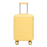 Yellow 2PC Luggage ABS Spinner Wheel Set with Combination Lock - 14" & 20" Cosmetic Case (Yellow)