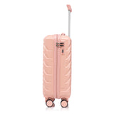 Pink 2PC Luggage ABS Spinner Wheel Set with Combination Lock - 14" & 20" Cosmetic Case (Pink)